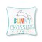 Easter "Bunny Crossing" Embroidered Mini Spring Themed Accent Pillow, 10" x 10"